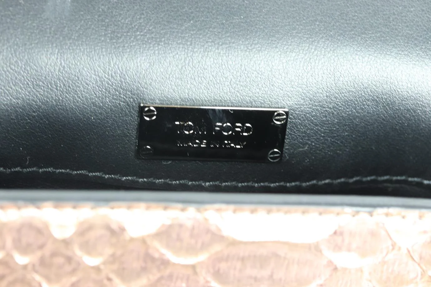 TOM FORD NATALIA SMALL METALLIC PYTHON SHOULDER BAG - Image 8