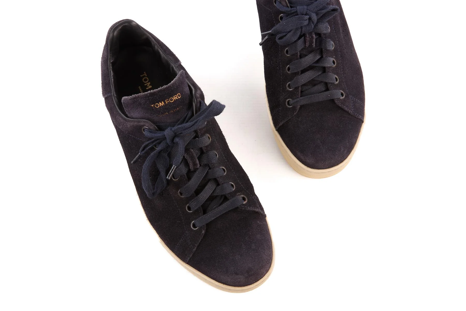 TOM FORD NAVY MEN'S SUEDE SNEAKERS UK 8.5 EU 42.5 US 9.5 - Image 4