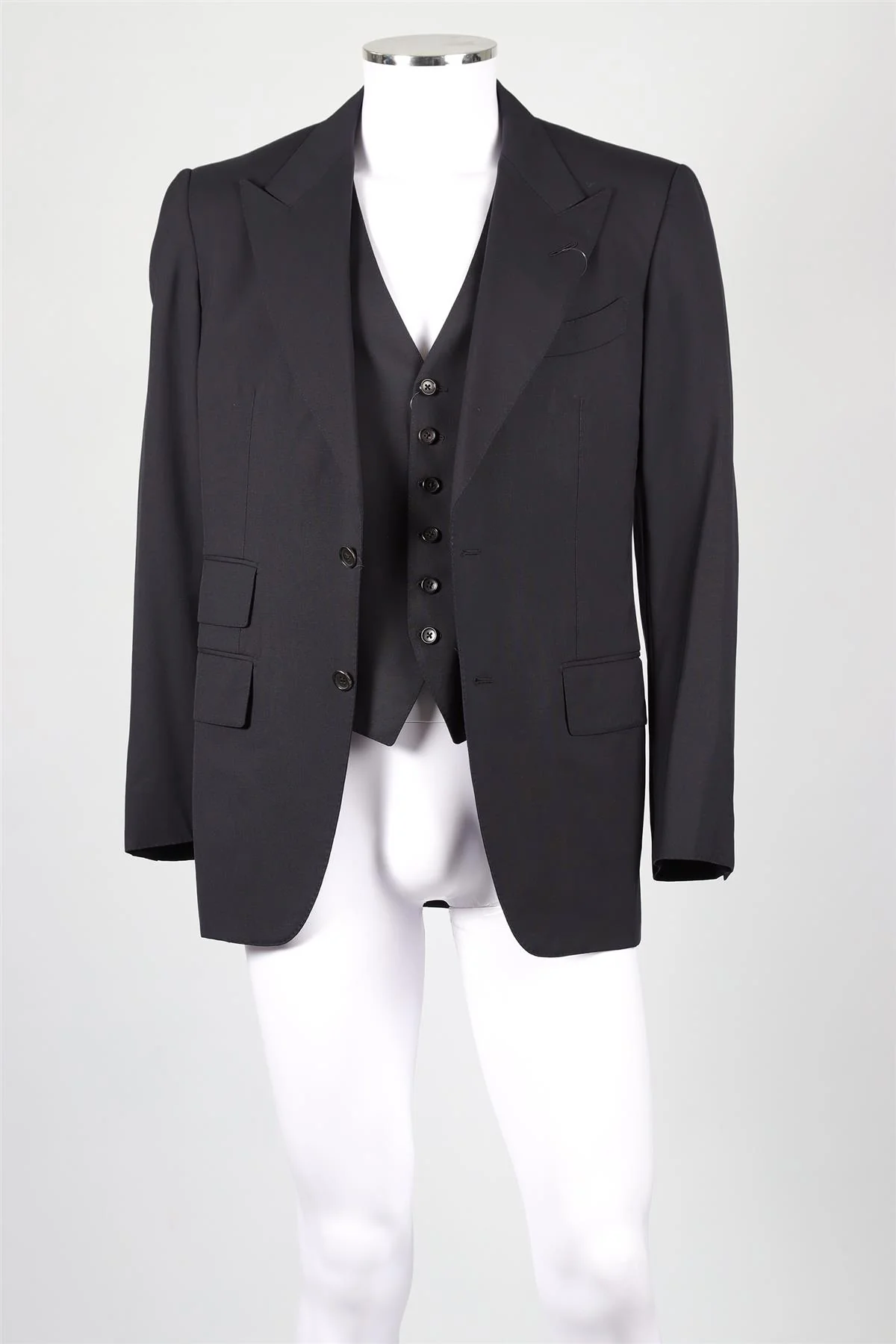 TOM FORD NAVY WOOL WAISTCOAT AND BLAZER IT 48 UK 38 - Image 5