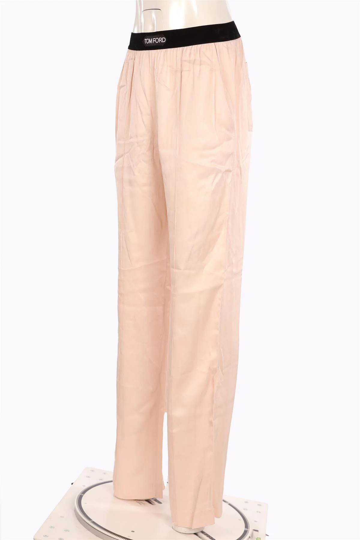 TOM FORD PINK SATIN STRAIGHT LEG PANTS XSMALL - Image 3