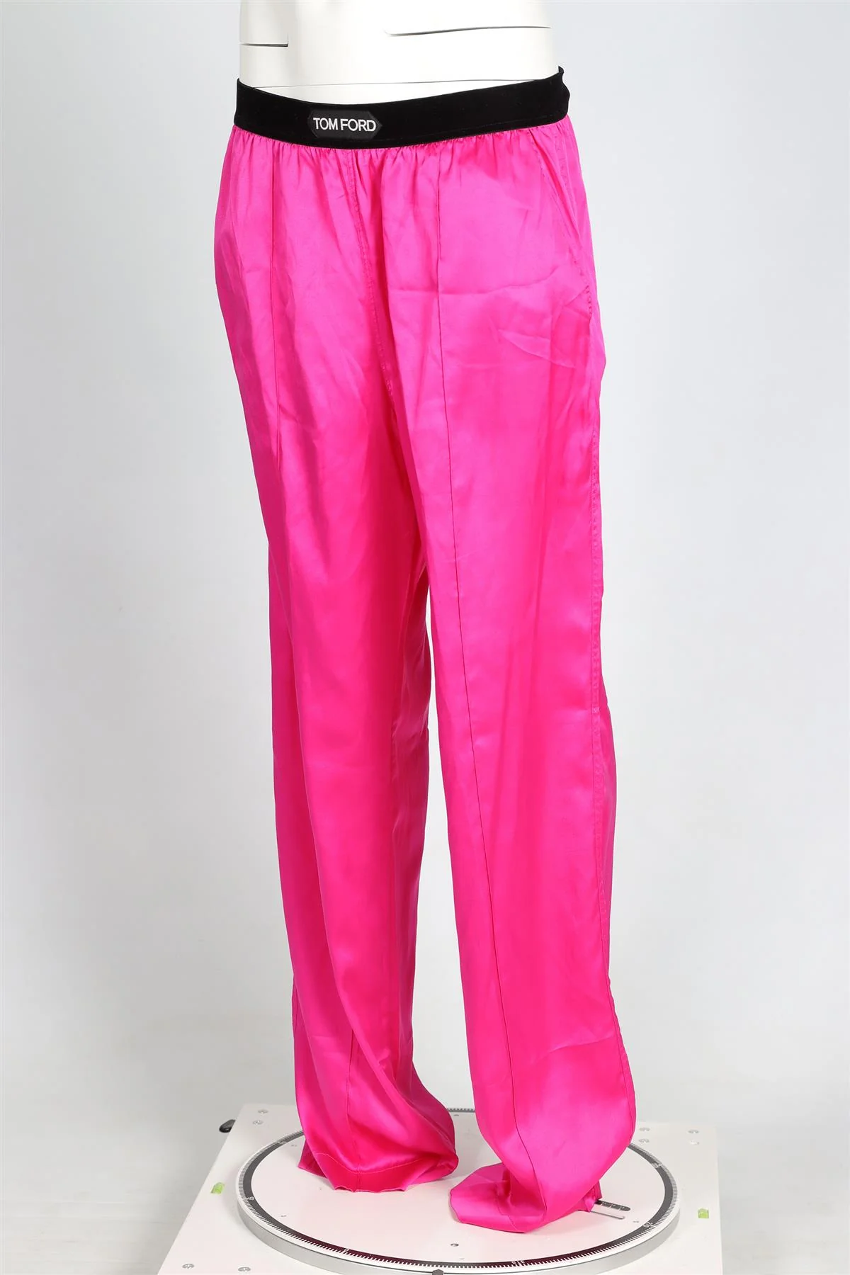 TOM FORD PINK SILK STRAIGHT LEG PANTS LARGE - Image 3