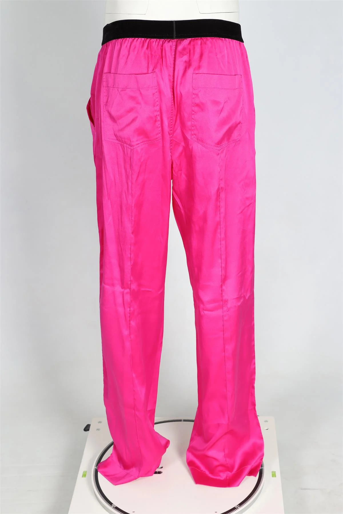 TOM FORD PINK SILK STRAIGHT LEG PANTS LARGE - Image 4