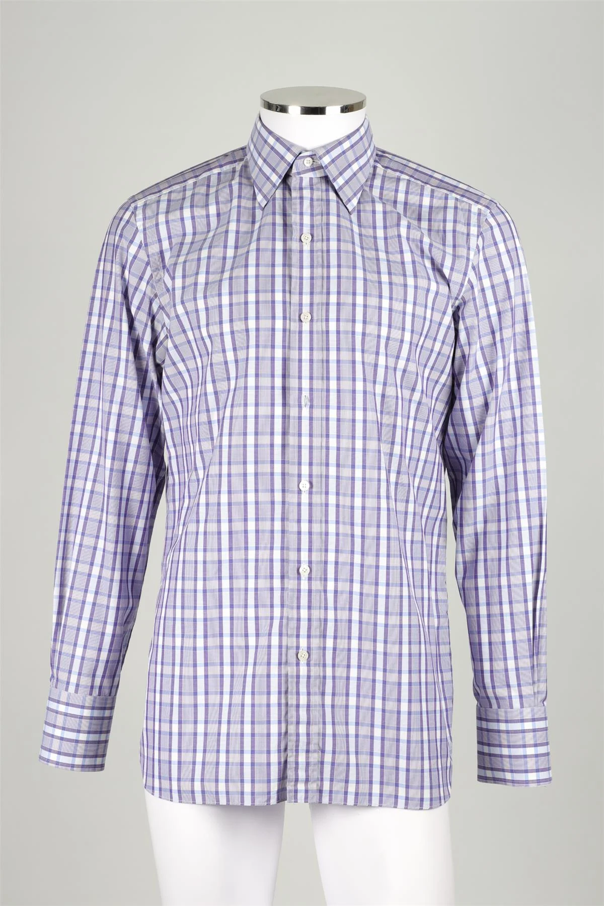 TOM FORD PURPLE MEN'S COTTON SHIRT EU 40 UK 40 - Image 2