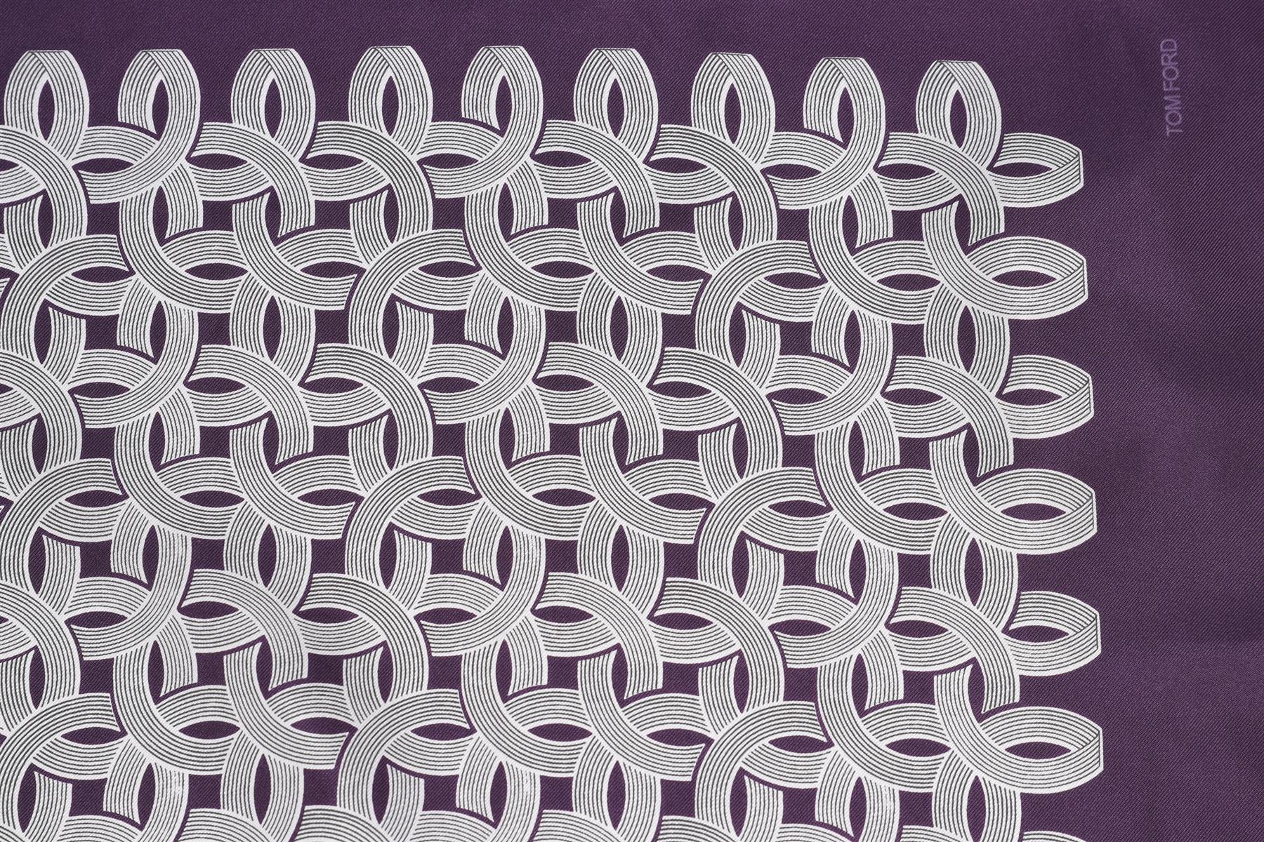 TOM FORD PURPLE SILK POCKET SQUARE - Image 3