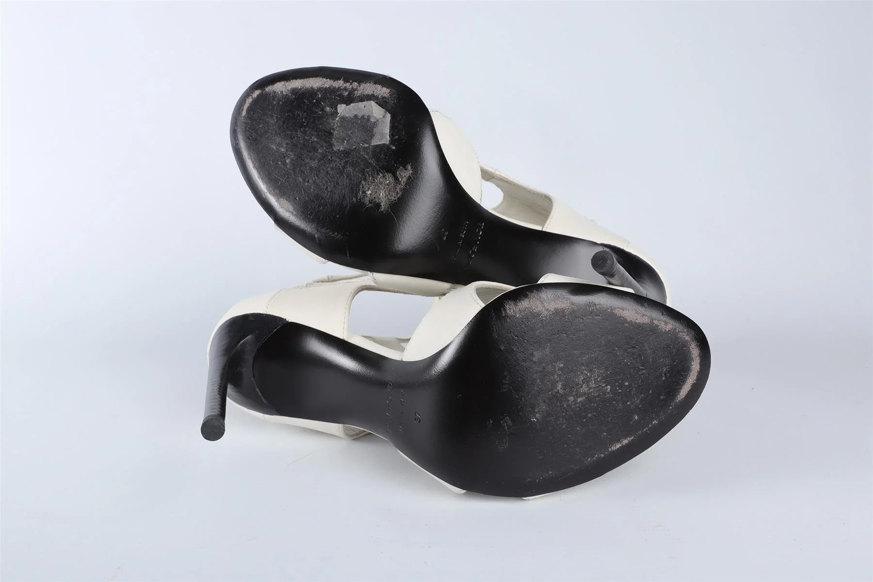 TOM FORD WHITE LEATHER SANDALS EU 37 UK 4 US 7 - Image 6