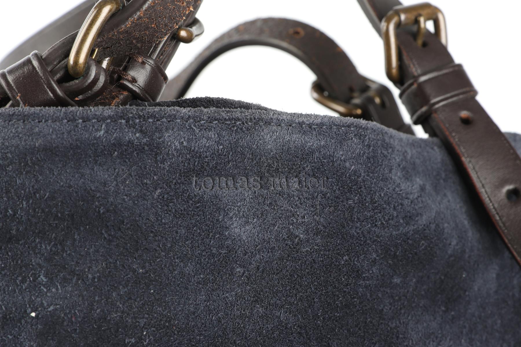 TOMAS MAIER NAVY SUEDE TOTE BAG - Image 10