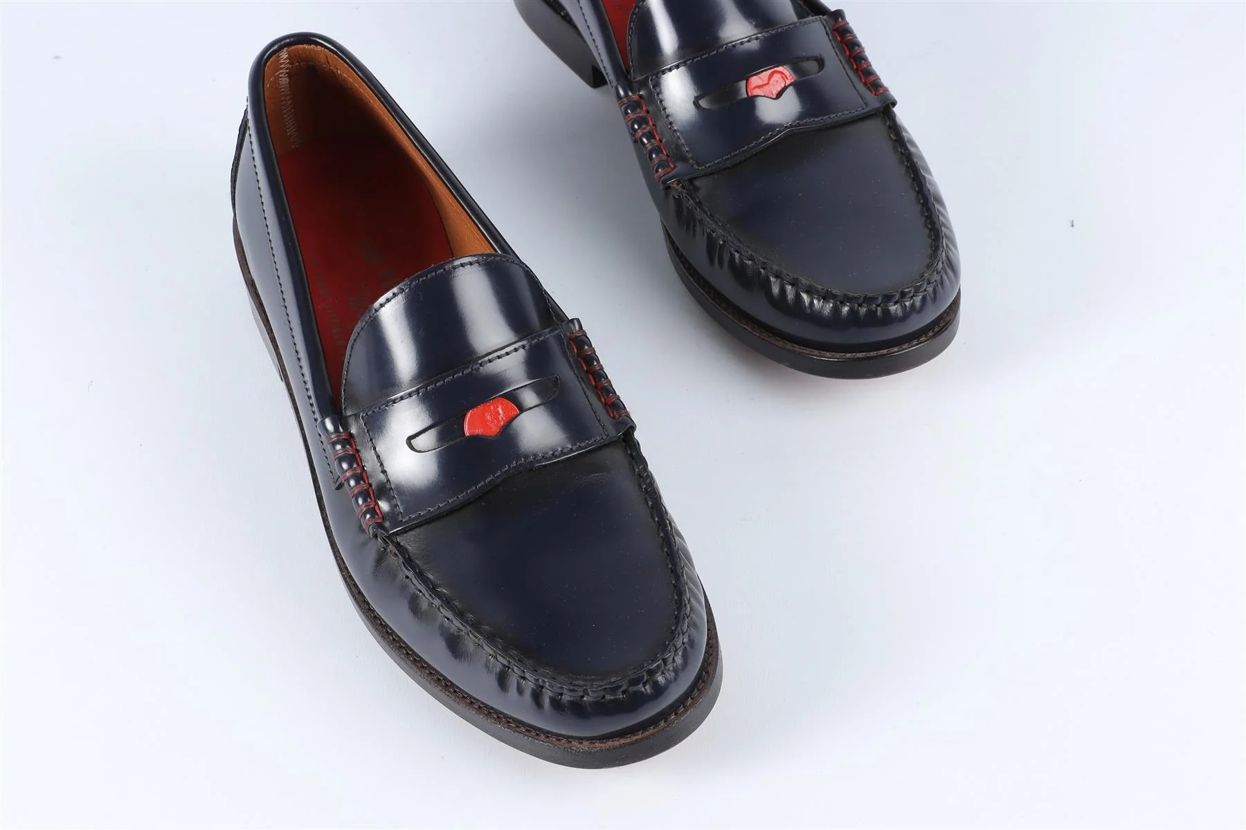 TOMMY HILFIGER X G.H.BASS NAVY MEN'S LEATHER LOAFERS EU 44 UK 9 US 10 - Image 4