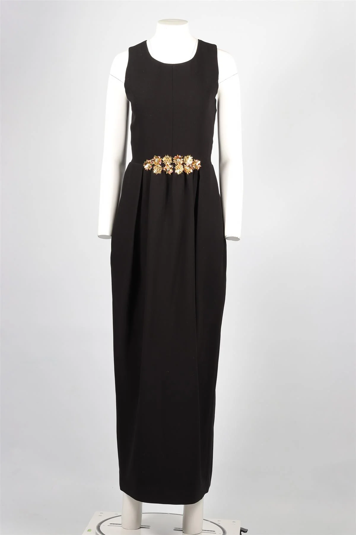 TORY BURCH BLACK CREPE MAXI DRESS US 4 UK 8 - Image 2