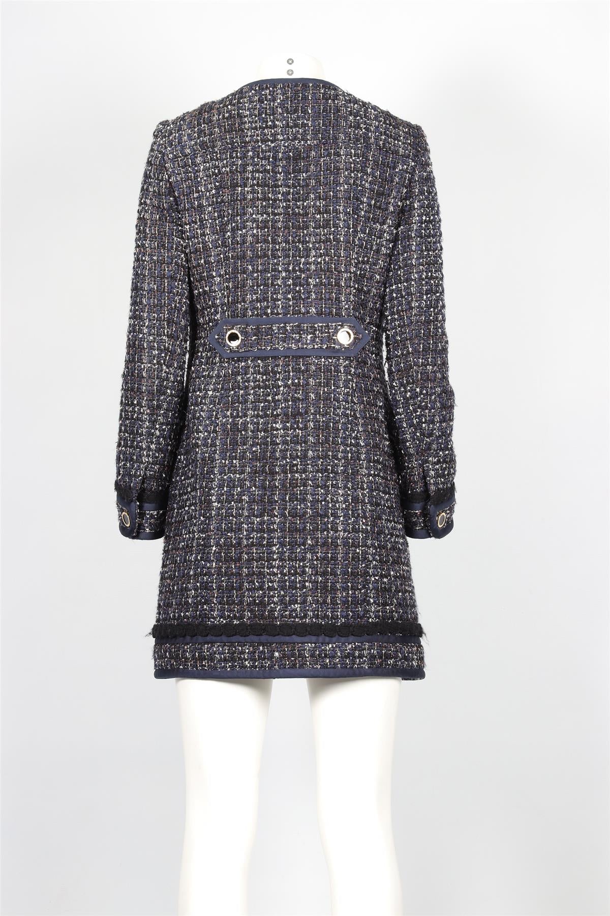 TORY BURCH BLUE TWEED COAT US 6 UK 10 - Image 4
