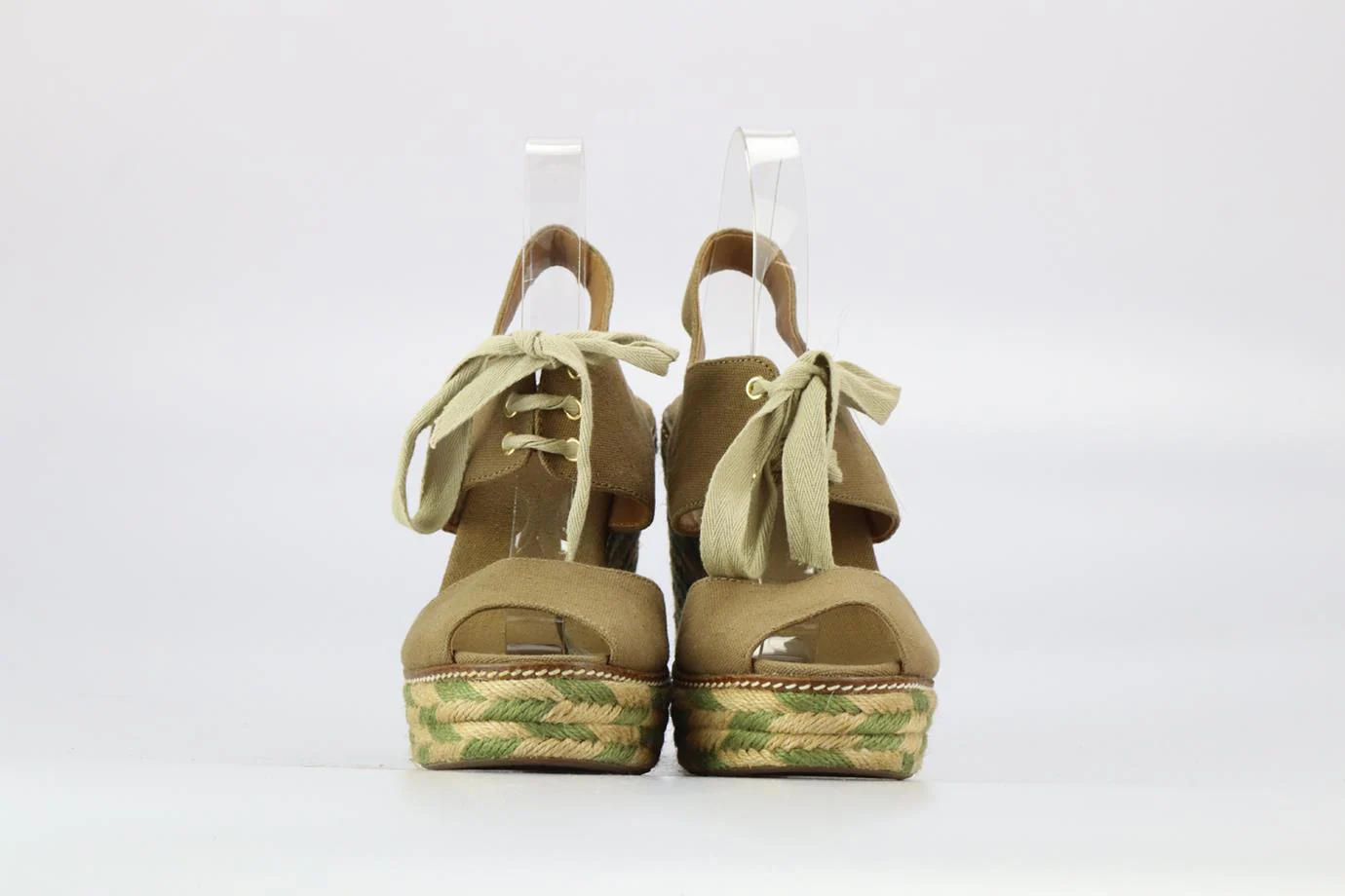 TORY BURCH CANVAS ESPADRILLE WEDGE SANDALS EU 39.5 UK 6.5 US 9.5 - Image 3
