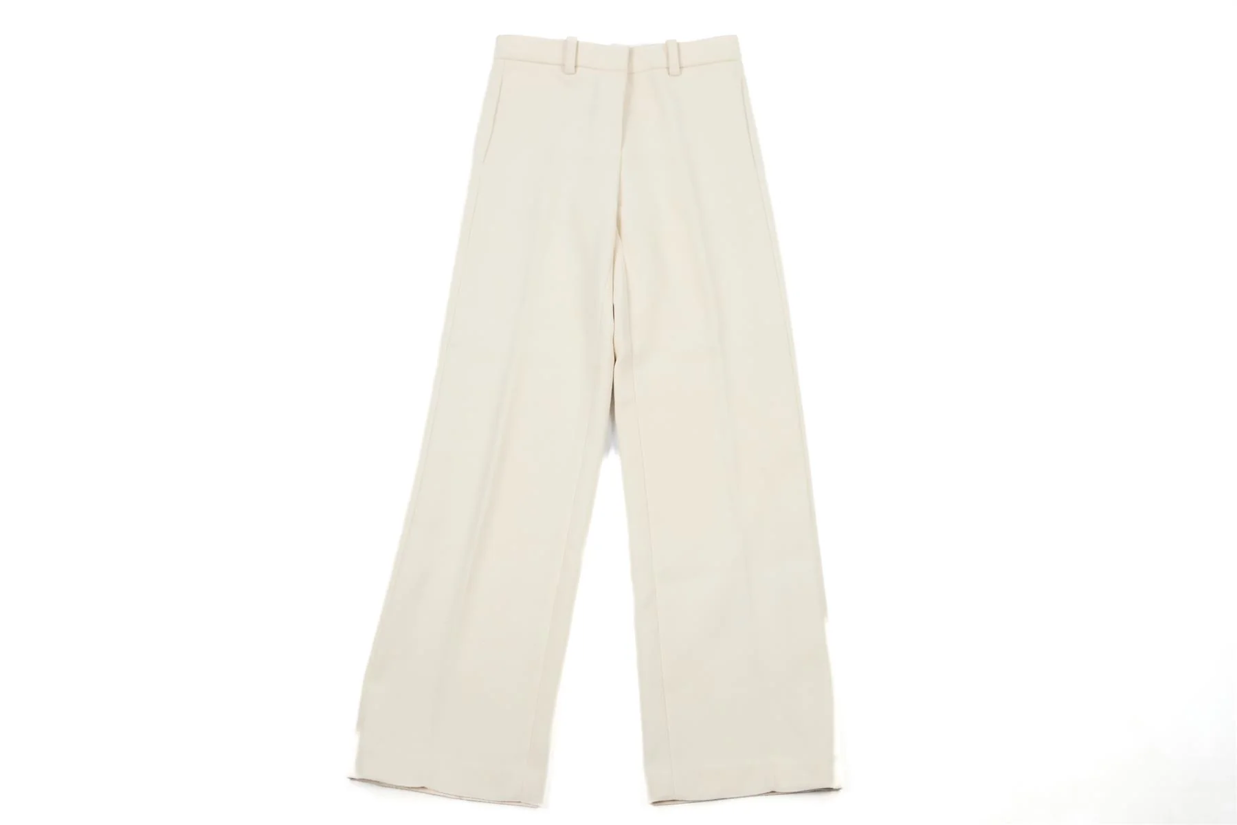 TORY BURCH CREAM WOVEN STRAIGHT LEG PANTS US 2 UK 6 - Image 2