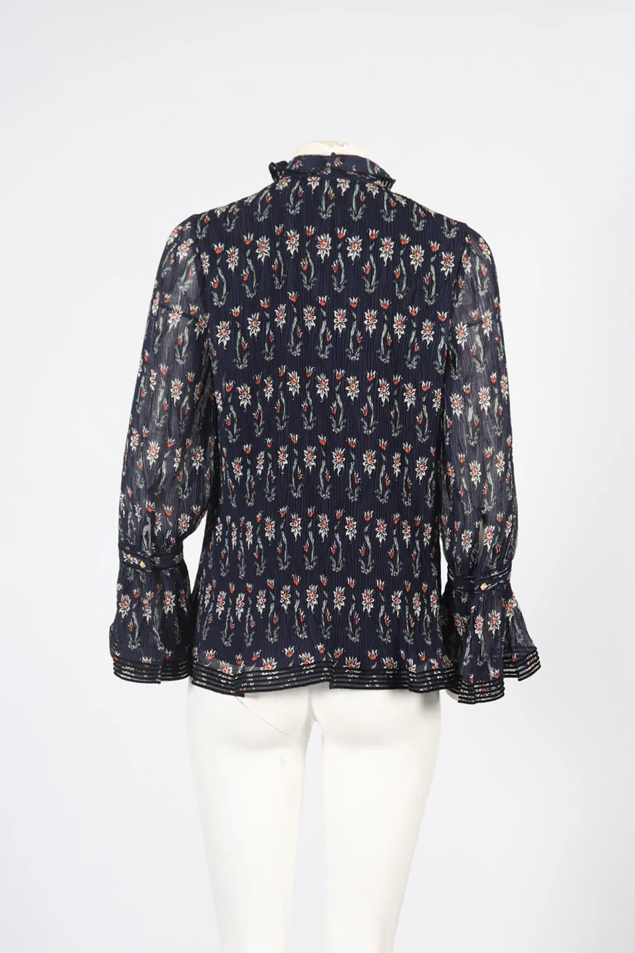 TORY BURCH FLORAL PRINT CREPE TOP US 2 UK 6 - Image 4