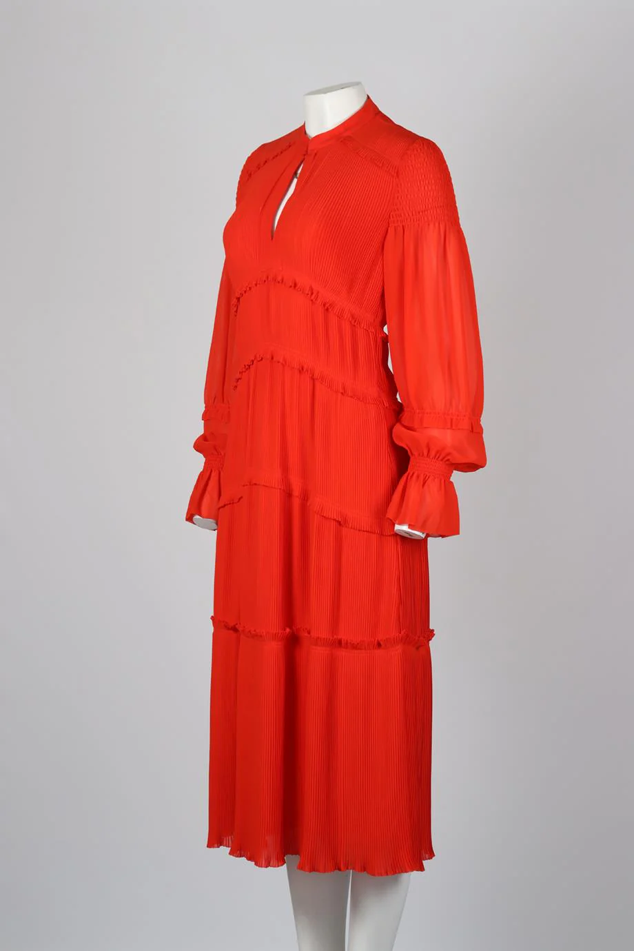 TORY BURCH PLEATED CREPE MIDI DRESS US 2 UK 6 - Image 3
