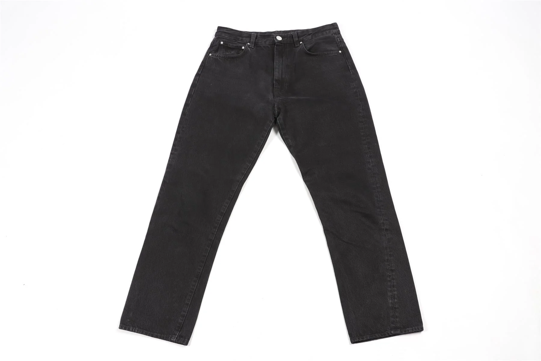 TOTEME BLACK HIGH RISE STRAIGHT LEG JEANS W28 UK 10 - Image 2