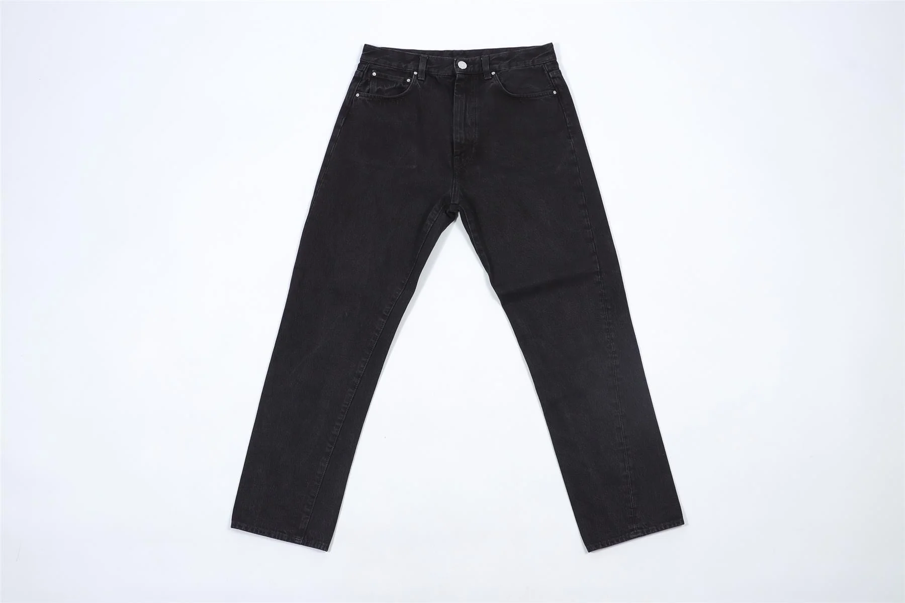 TOTEME BLACK HIGH RISE STRAIGHT LEG JEANS W28 UK 10 - Image 2