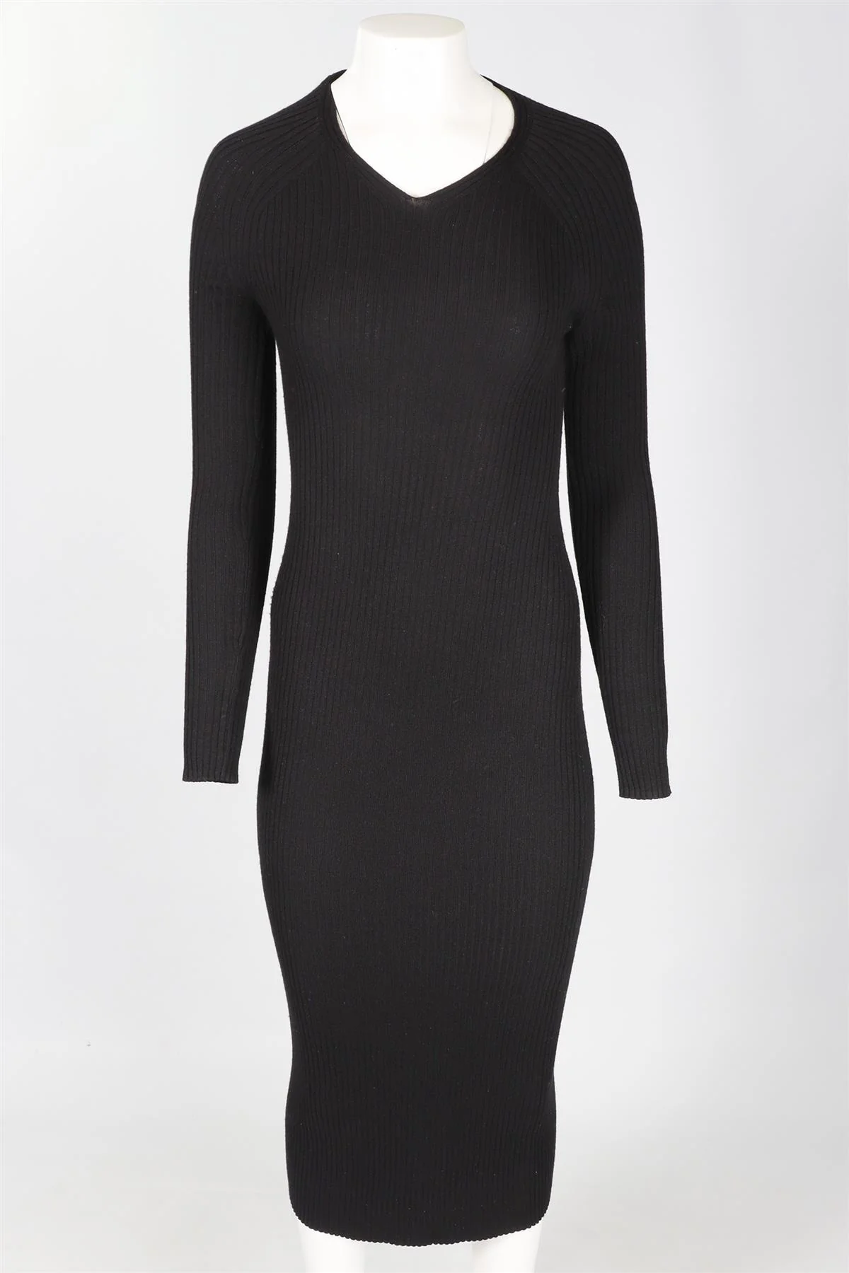 TOTEME BLACK WOOL MAXI DRESS SMALL - Image 2