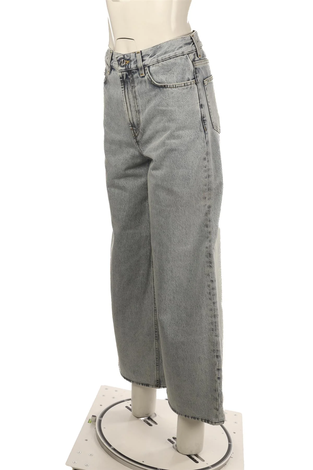 TOTEME BLUE HIGH RISE WIDE LEG PANTS W27 UK 8-10 - Image 3