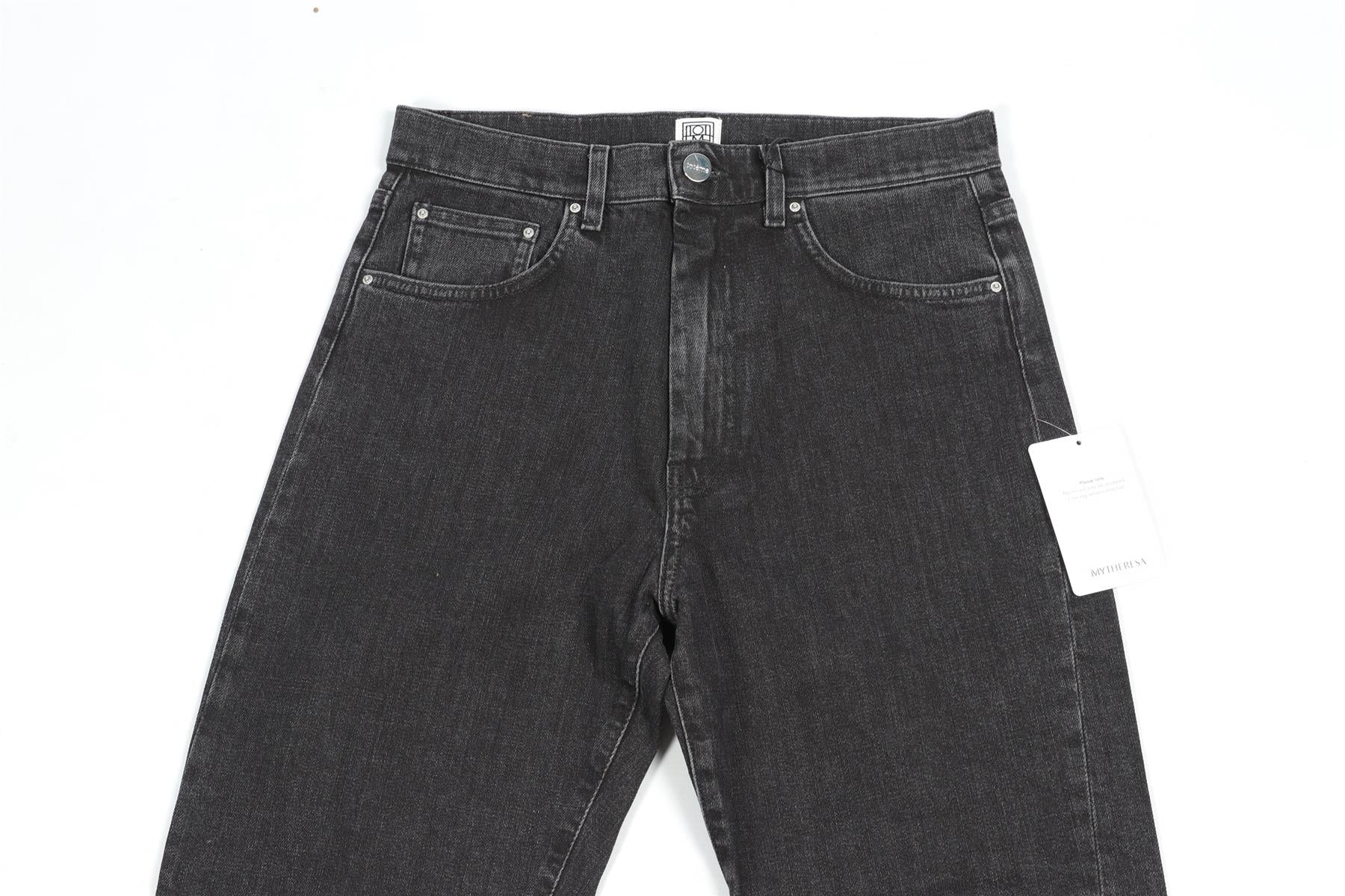 TOTEME GREY HIGH RISE STRAIGHT LEG JEANS W28 UK 10 - Image 3