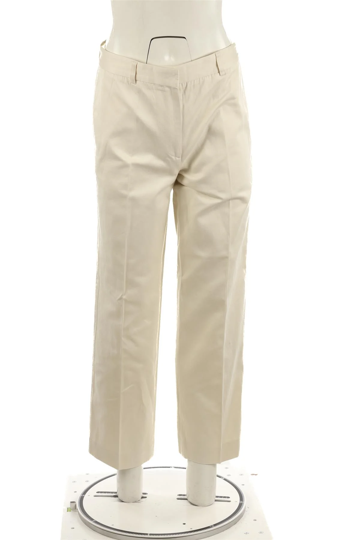 TOTEME IVORY SATIN STRAIGHT LEG PANTS IT 36 UK 4 - Image 2