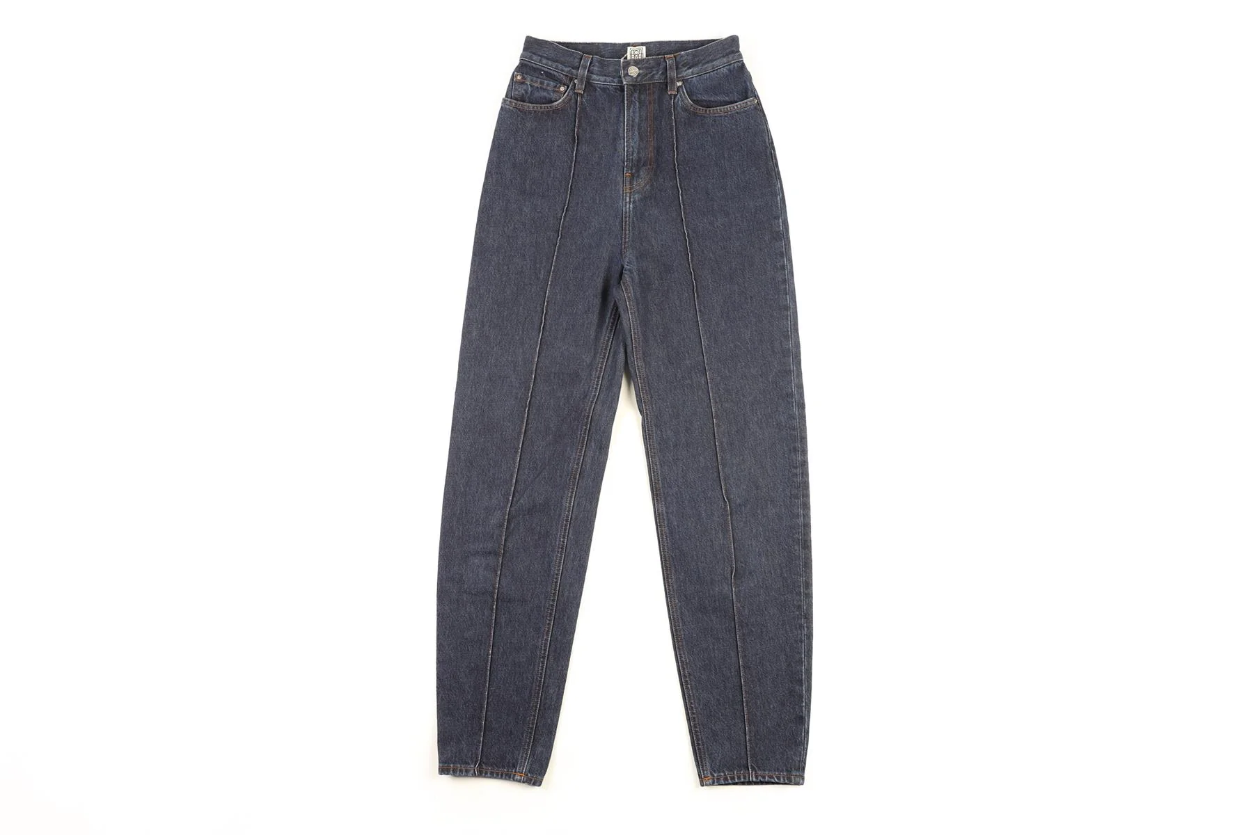 TOTEME NAVY HIGH RISE TAPERED JEANS W24 UK 6 - Image 2