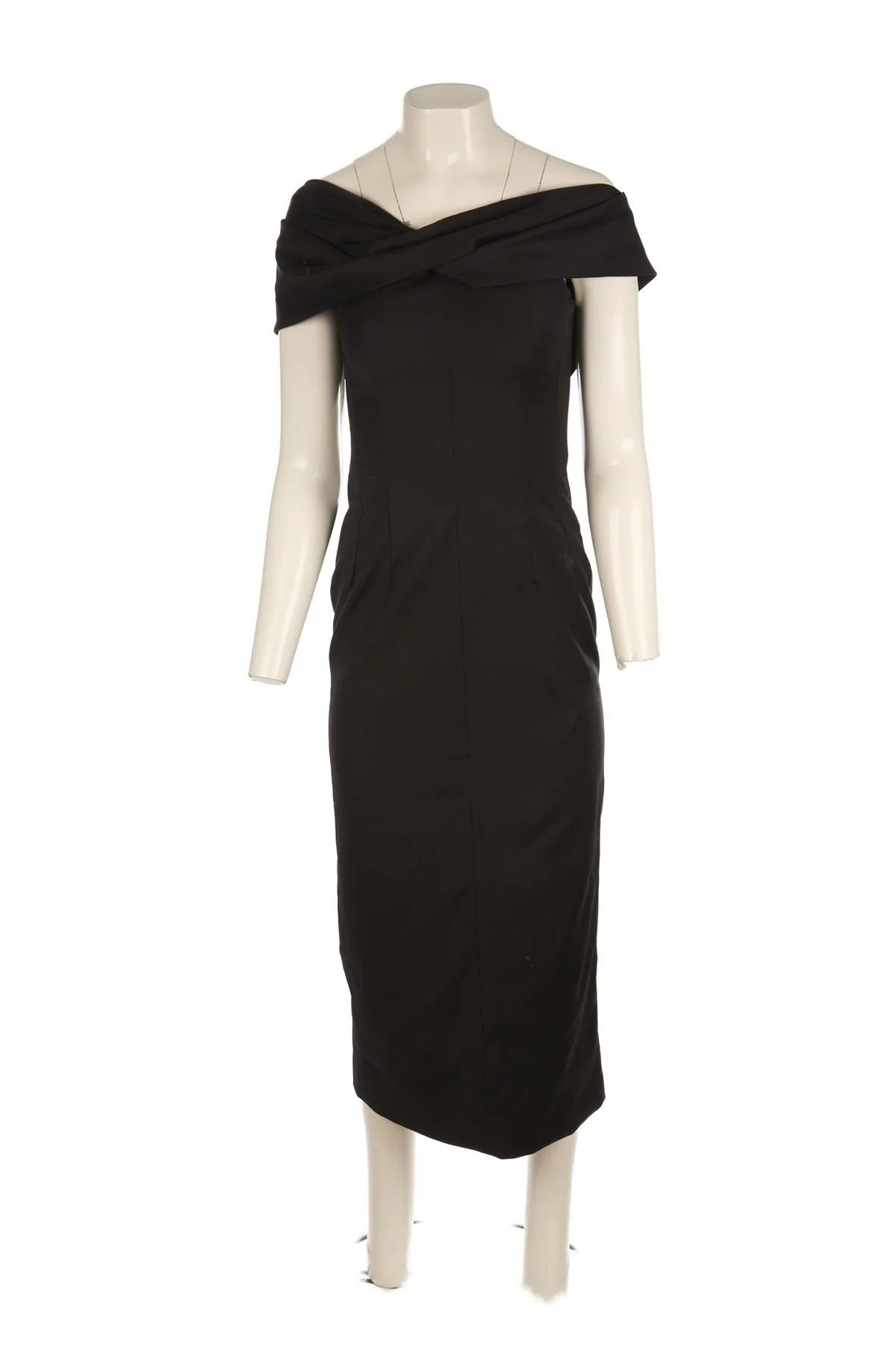 TOVE BLACK WOOL MAXI DRESS FR 36 UK 8 - Image 2