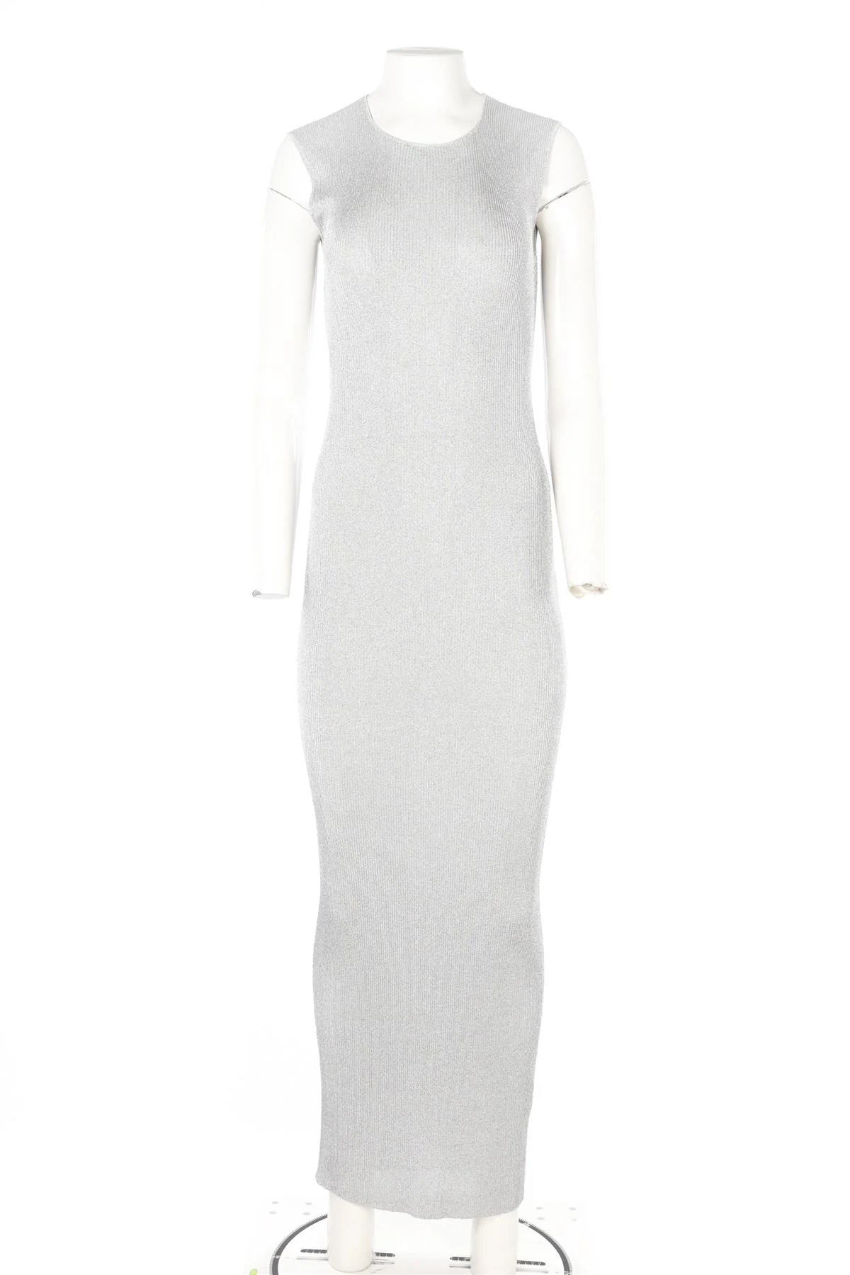TOVE SILVER KNIT MAXI DRESS FR 36 UK 8 - Image 2