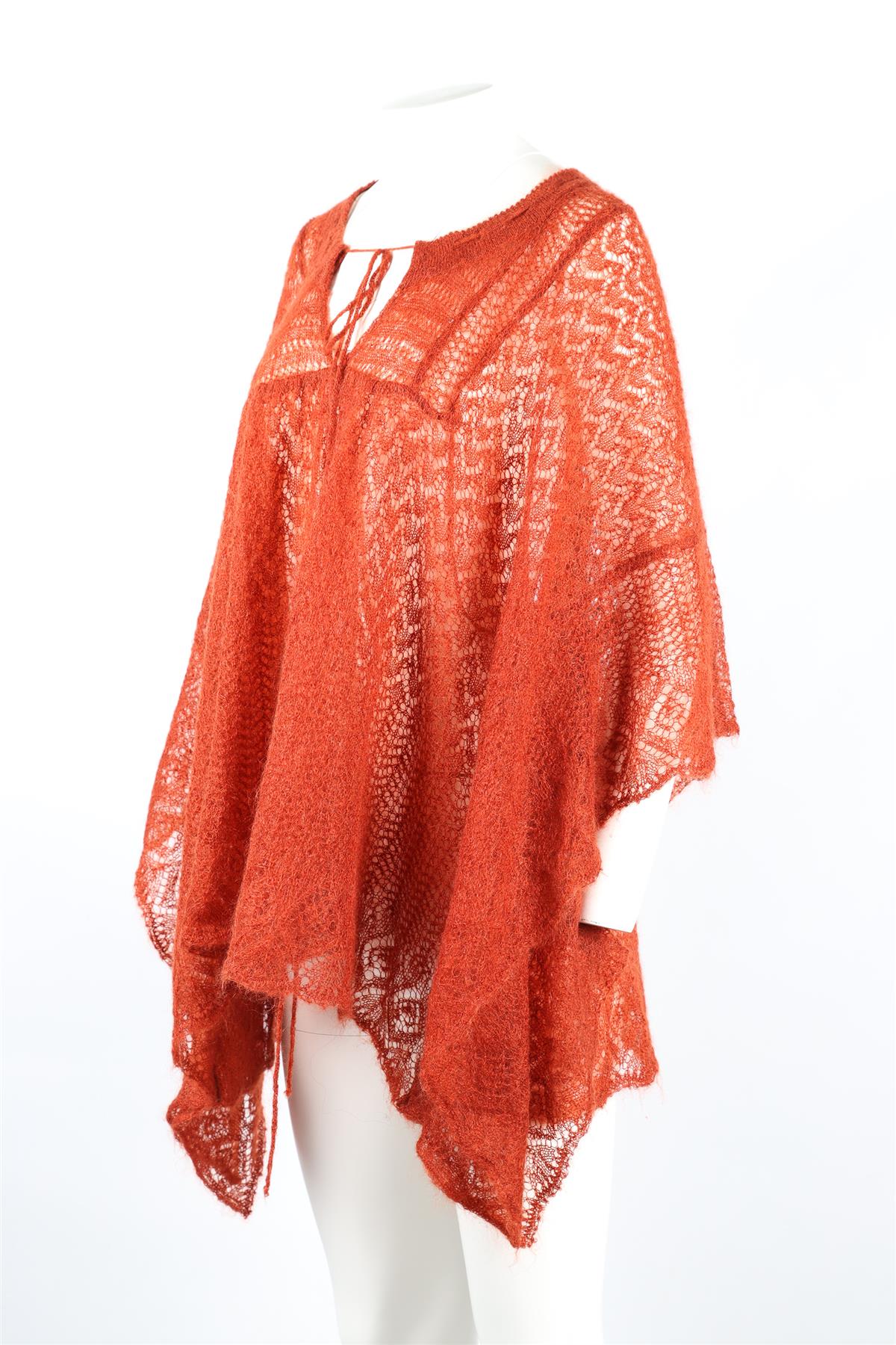 TSUMORI CHISATO ORANGE WOOL PONCHO JP 2 UK ONE SIZE - Image 3