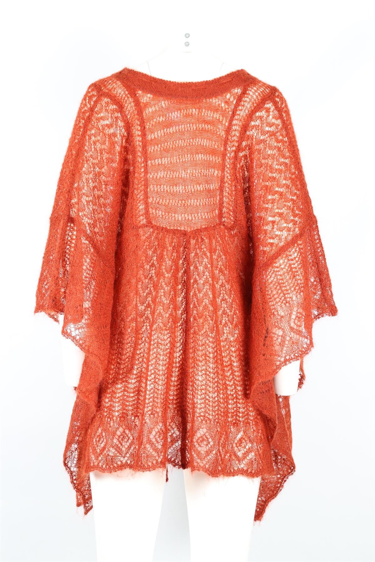 TSUMORI CHISATO ORANGE WOOL PONCHO JP 2 UK ONE SIZE - Image 4