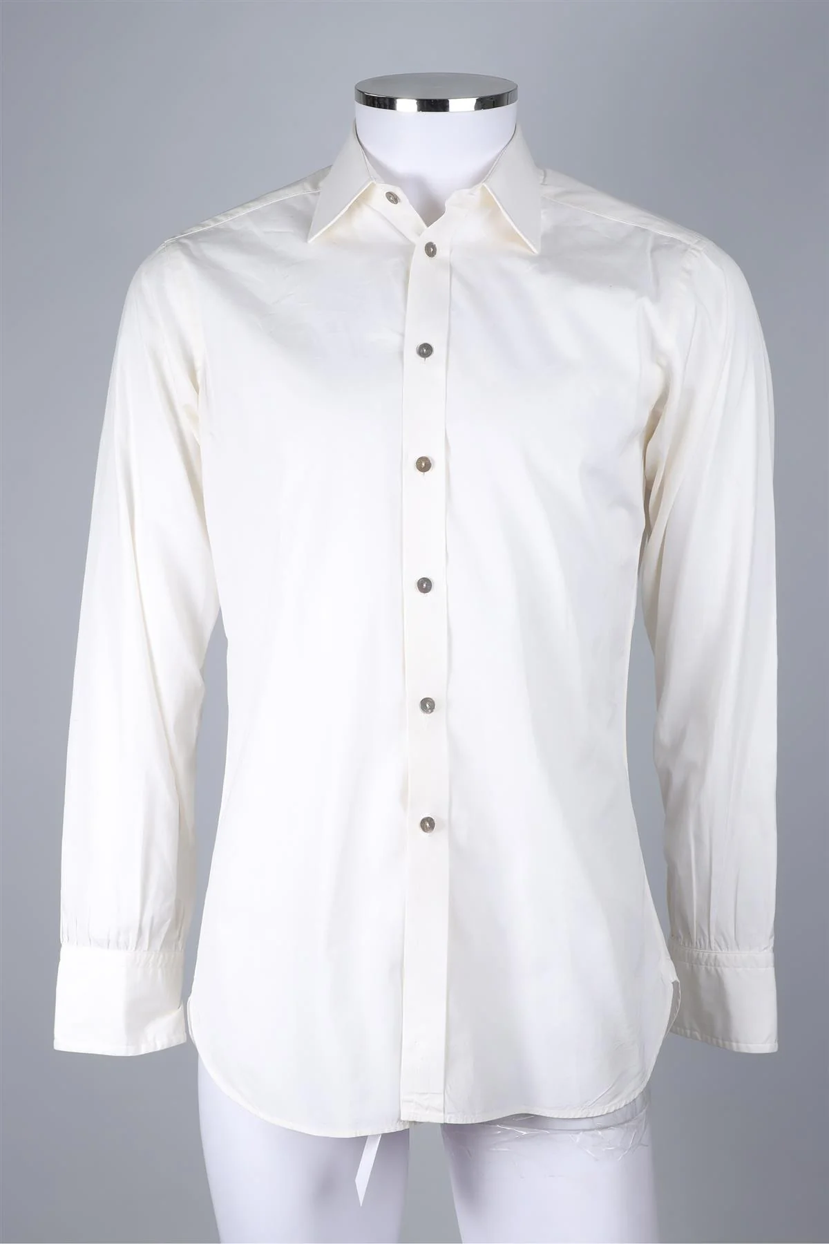 TURNBULL & ASSER CREAM MEN'S COTTON SHIRT SMALL/MEDIUM - Image 2
