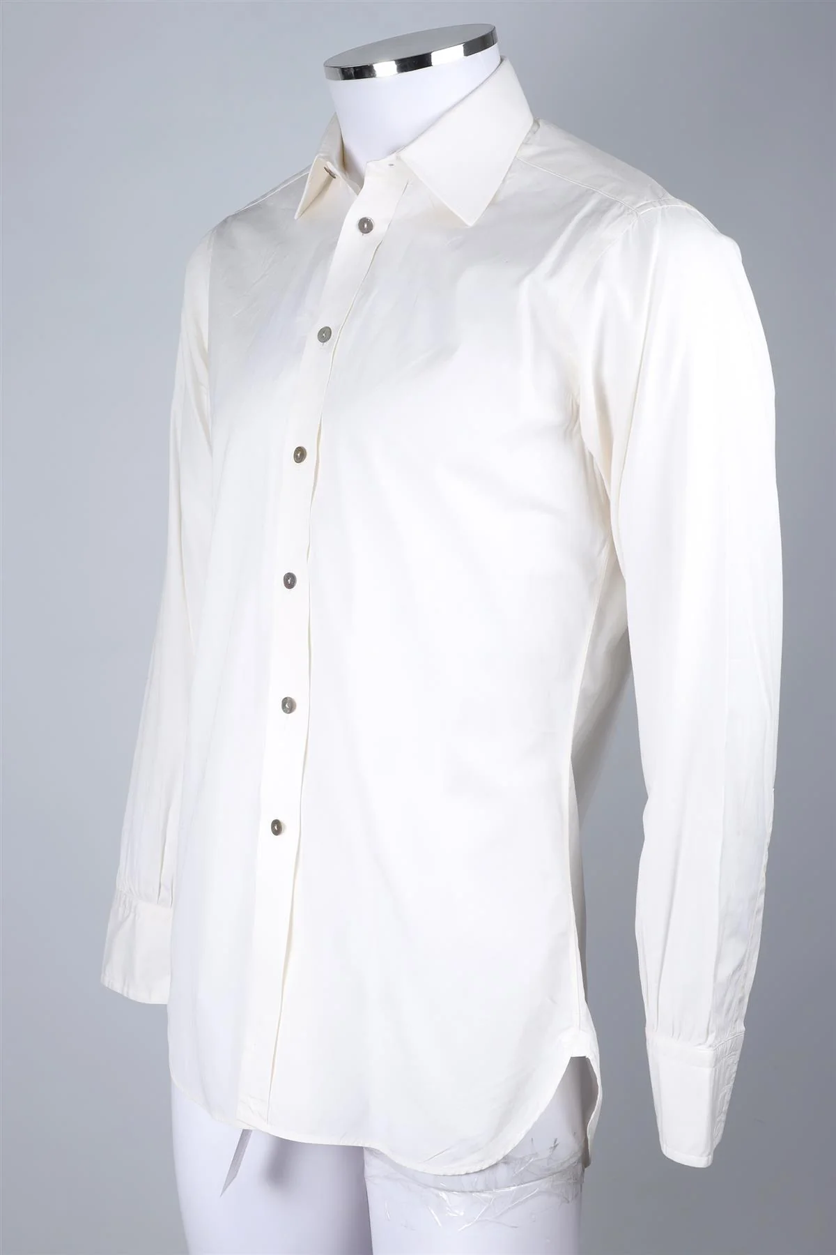 TURNBULL & ASSER CREAM MEN'S COTTON SHIRT SMALL/MEDIUM - Image 3