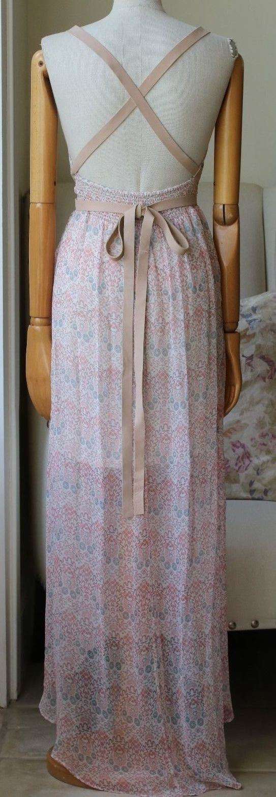 TWELFTH STREET BY CYNTHIA VINCENT LEATHER DETAIL PRINTED MAXI DRESS SMALL - Image 6