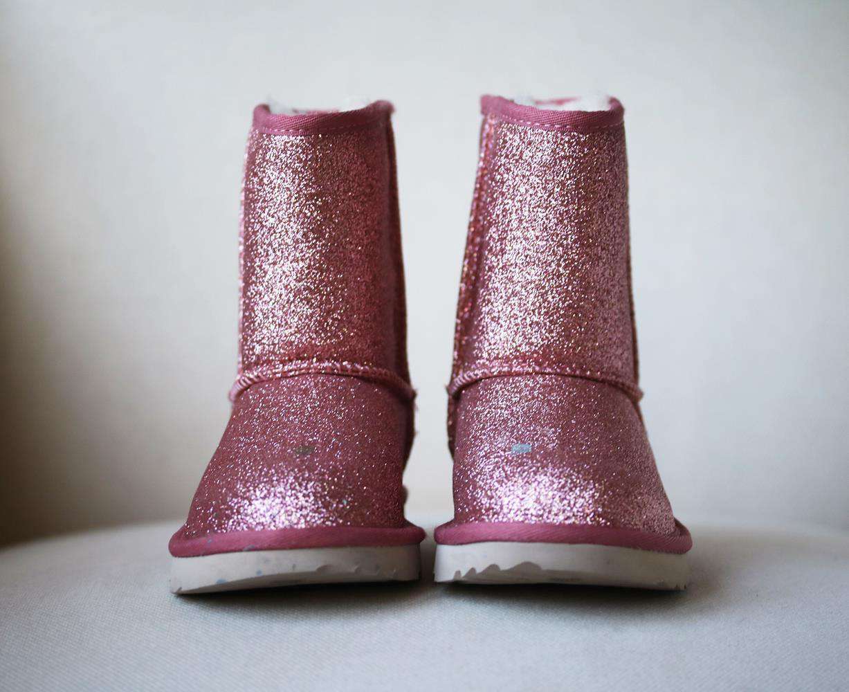 UGG AUSTRALIA KIDS GIRLS SHORT II GLITTER BOOTS EU 28.5 UK 10 - Image 3