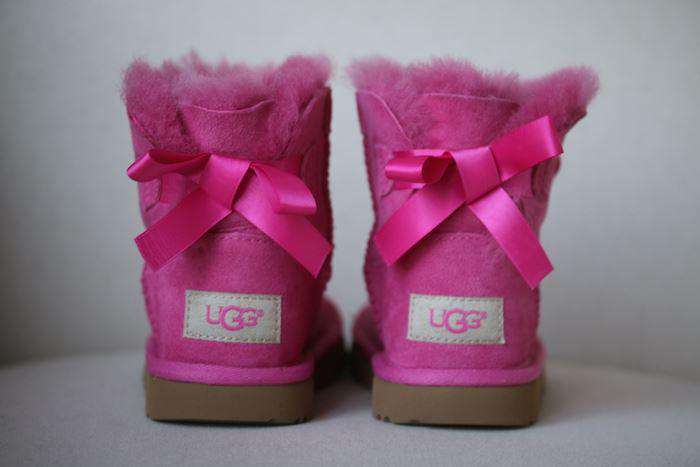 UGG KIDS PINK BAILEY BOW BOOTS EU 27.5 UK 9 - Image 3