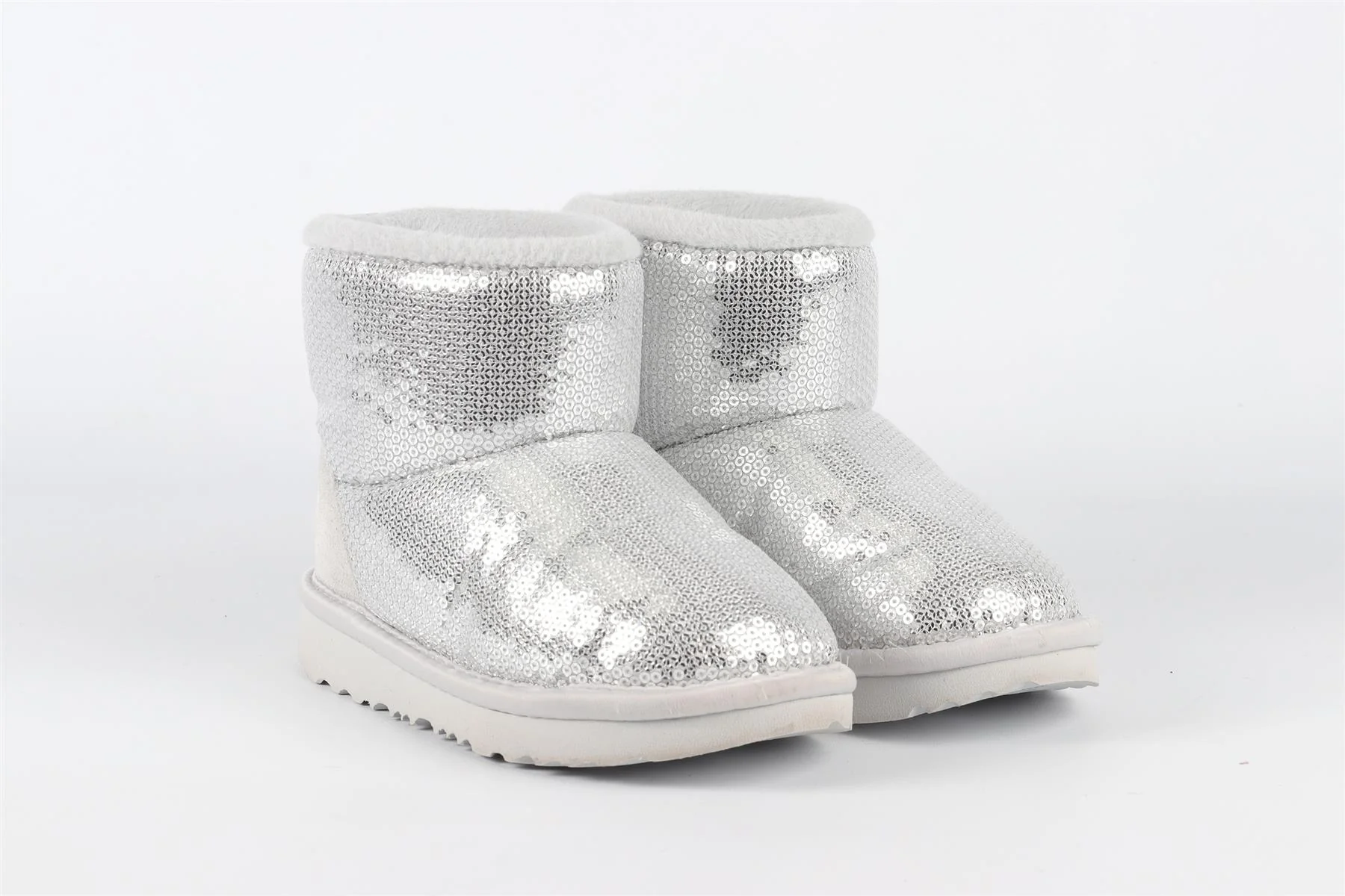 UGG SILVER GIRLS BOOTS UK 9 EU 27.5 US 10 - Image 2