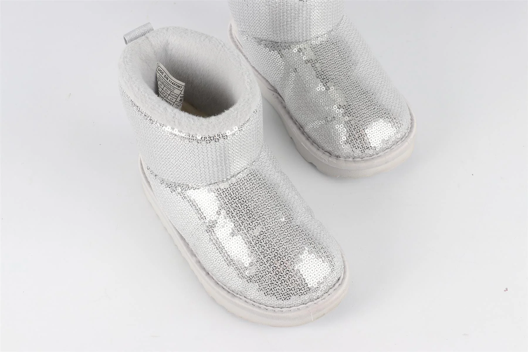UGG SILVER GIRLS BOOTS UK 9 EU 27.5 US 10 - Image 4
