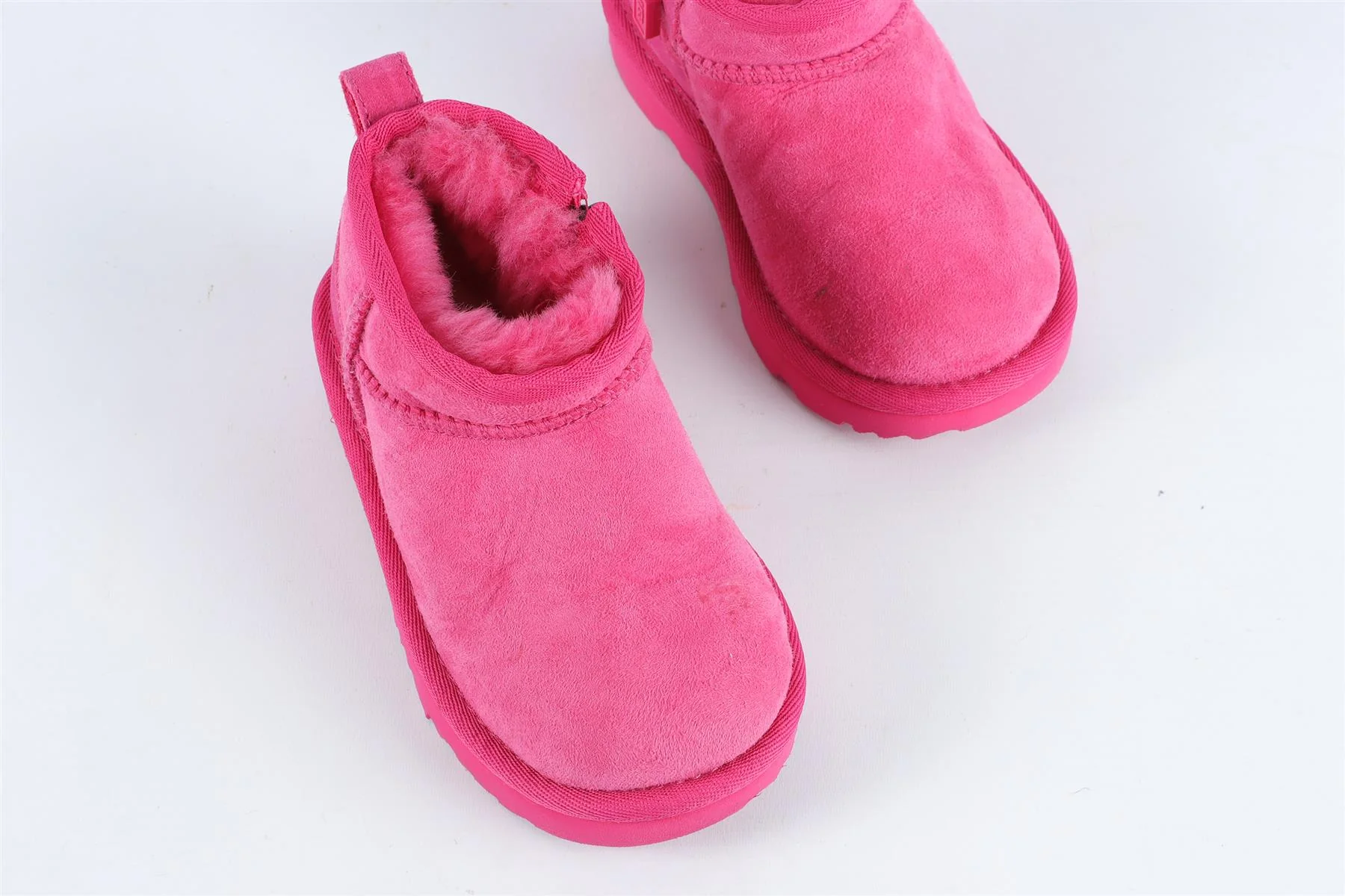 UGGS PINK GIRLS SUEDE ANKLE BOOTS EU 26.5 UK 8 US 9 - Image 4