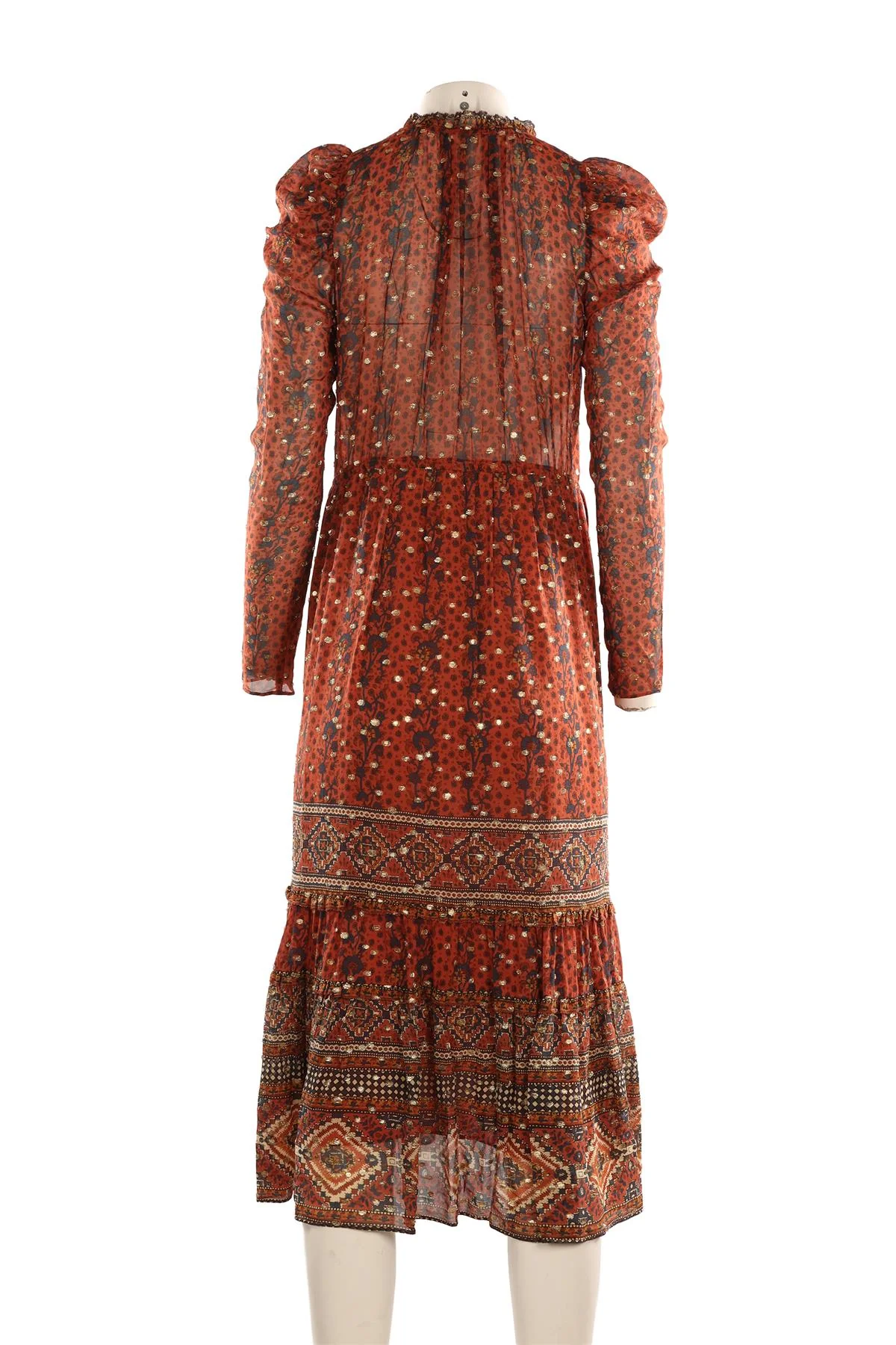 ULLA JOHNSON BROWN SILK MAXI DRESS US 0 UK 4 - Image 4
