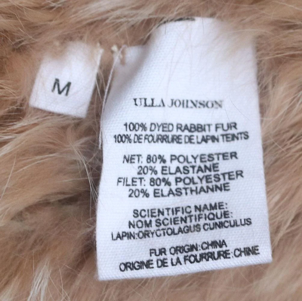 ULLA JOHNSON CHRISTA PRINTED RABBIT FUR COAT MEDIUM - Image 6