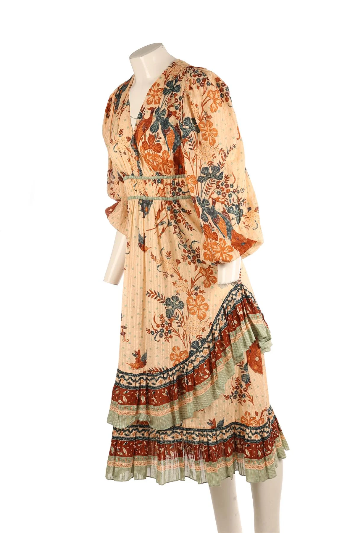 ULLA JOHNSON MULTI COTTON MAXI DRESS US 4 UK 8 - Image 3