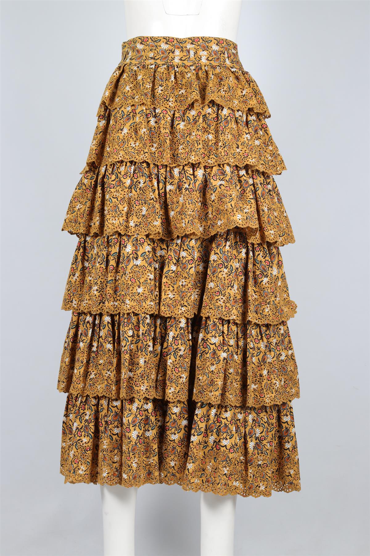 ULLA JOHNSON MUSTARD COTTON MAXI SKIRT US 2 UK 6 - Image 4