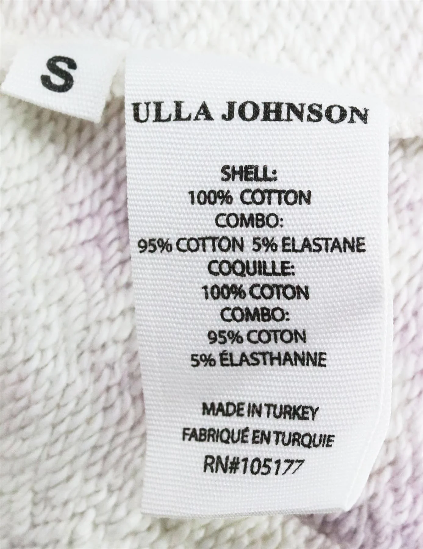 ULLA JOHNSON TIE DYED COTTON TERRY TRACK PANTS SMALL - Image 6