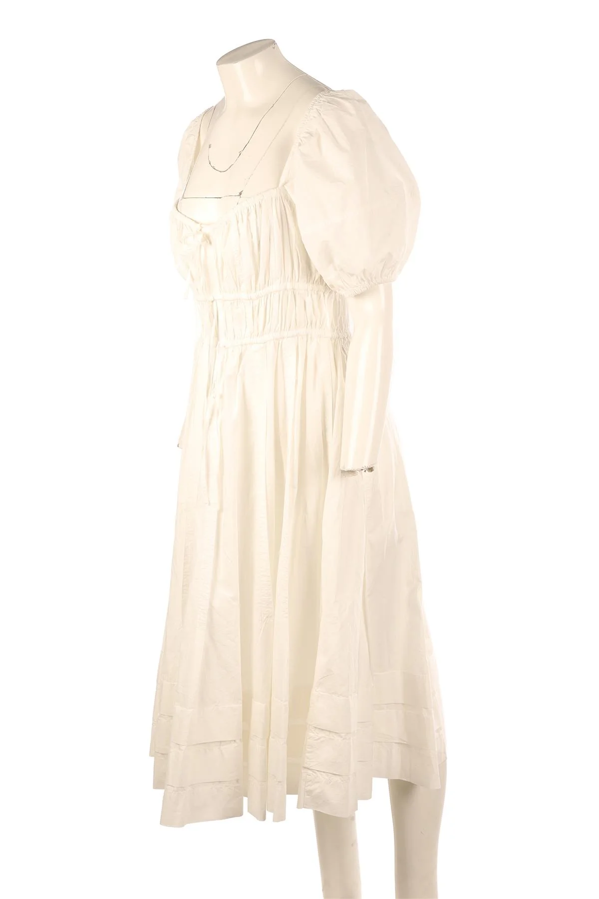 ULLA JOHNSON WHITE COTTON MAXI DRESS US 8 UK 12 - Image 3
