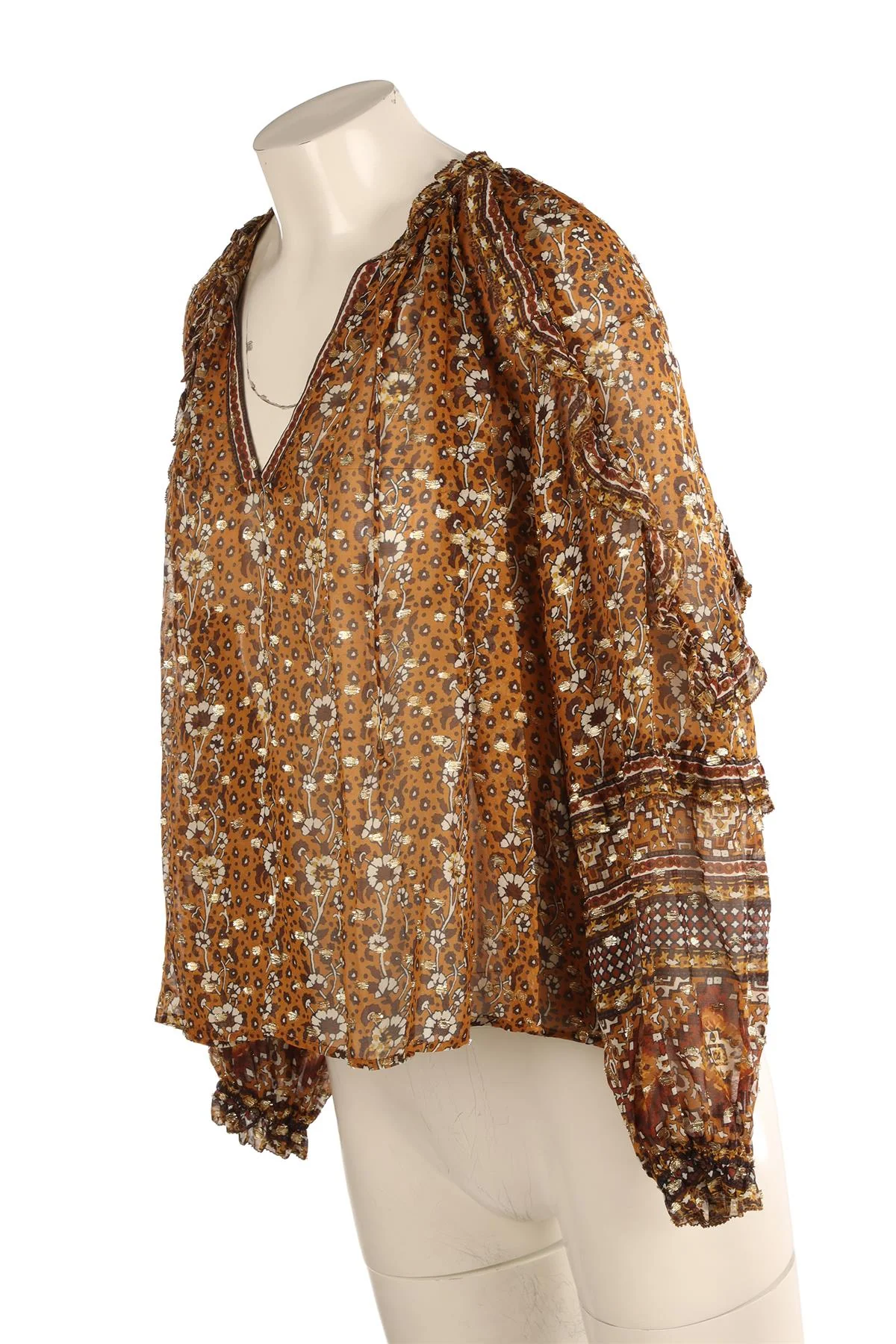 ULLA JOHNSON YELLOW SILK TOP US 2 UK 6 - Image 3