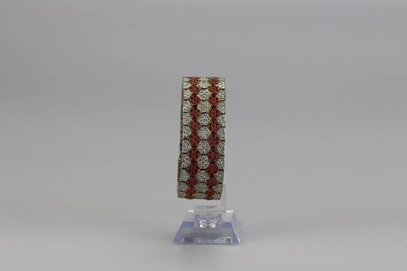 UNBRANDED 18K WHITE GOLD RUBY AND DIAMOND BRACELET - Image 3