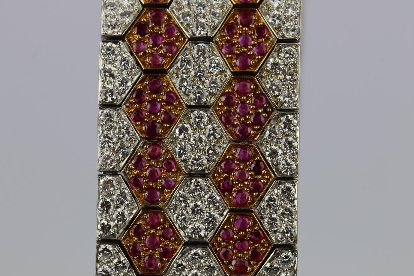 UNBRANDED 18K WHITE GOLD RUBY AND DIAMOND BRACELET - Image 4
