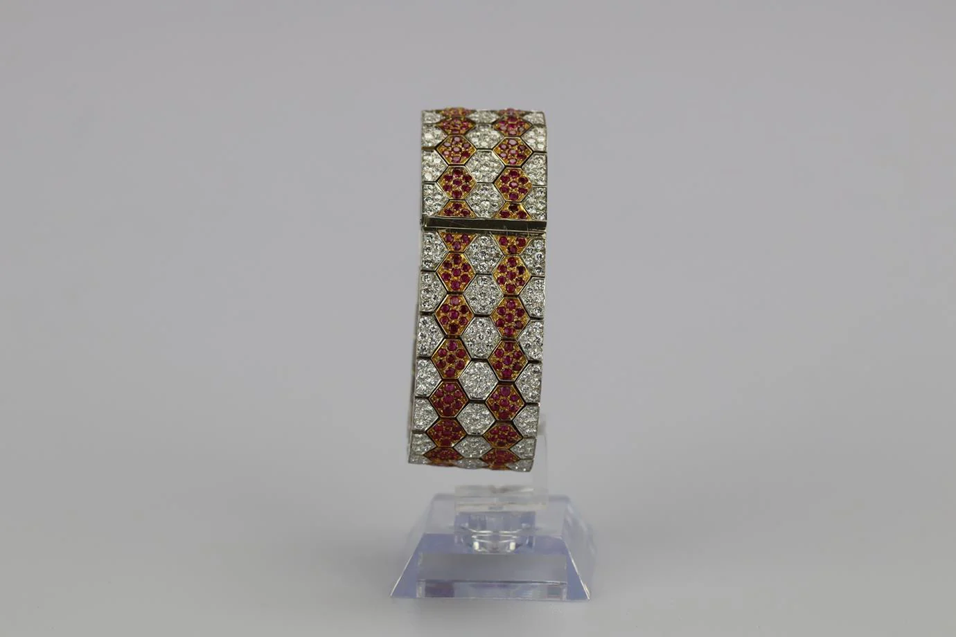 UNBRANDED 18K WHITE GOLD RUBY AND DIAMOND BRACELET - Image 7