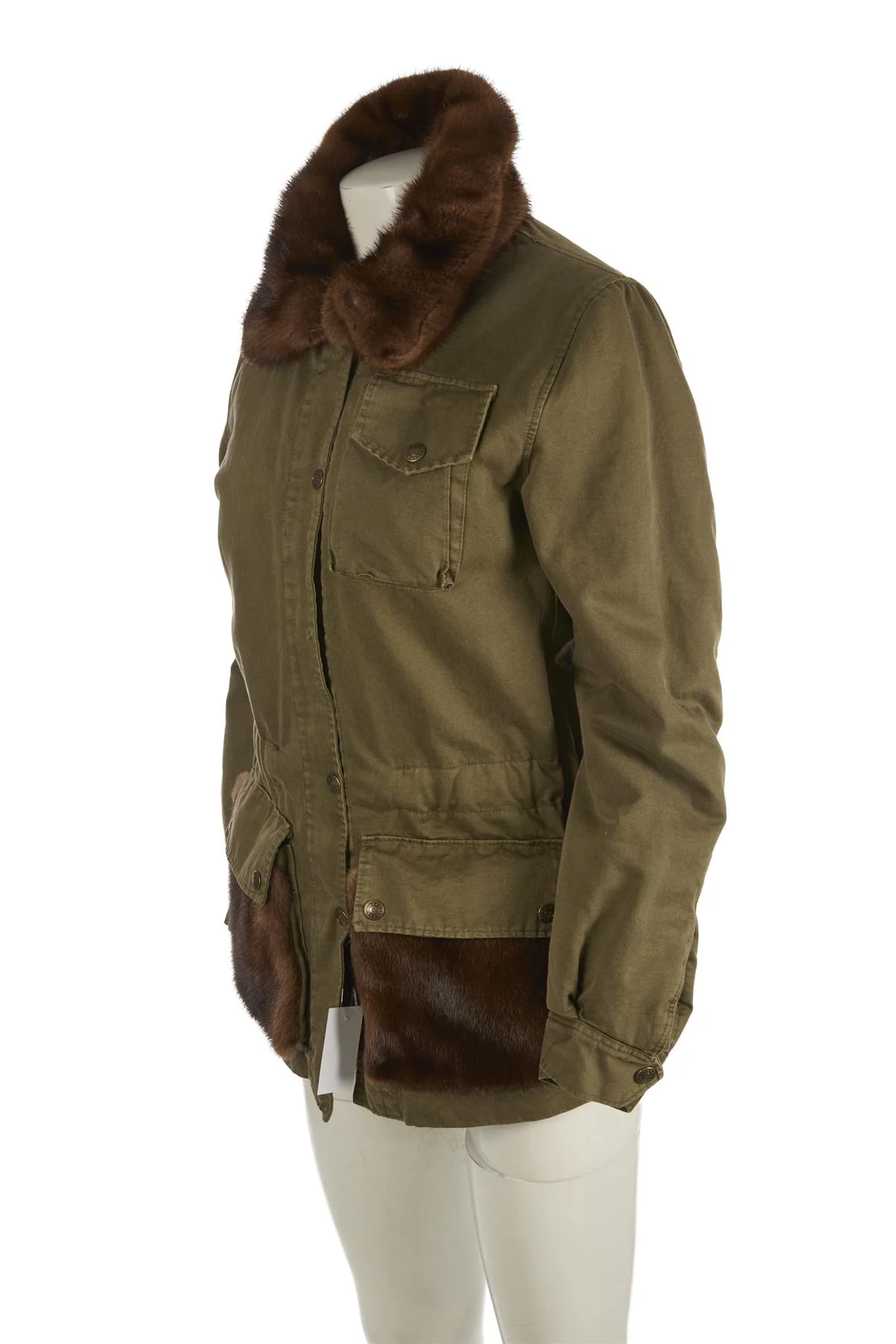 UNBRANDED GREEN MINK FUR AND COTTON JACKET MEDIUM - Image 3