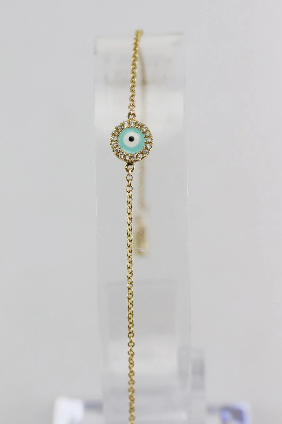 UNKNOWN BRAND EVIL EYE 14K YELLOW GOLD AND DIAMOND BRACELET - Image 2