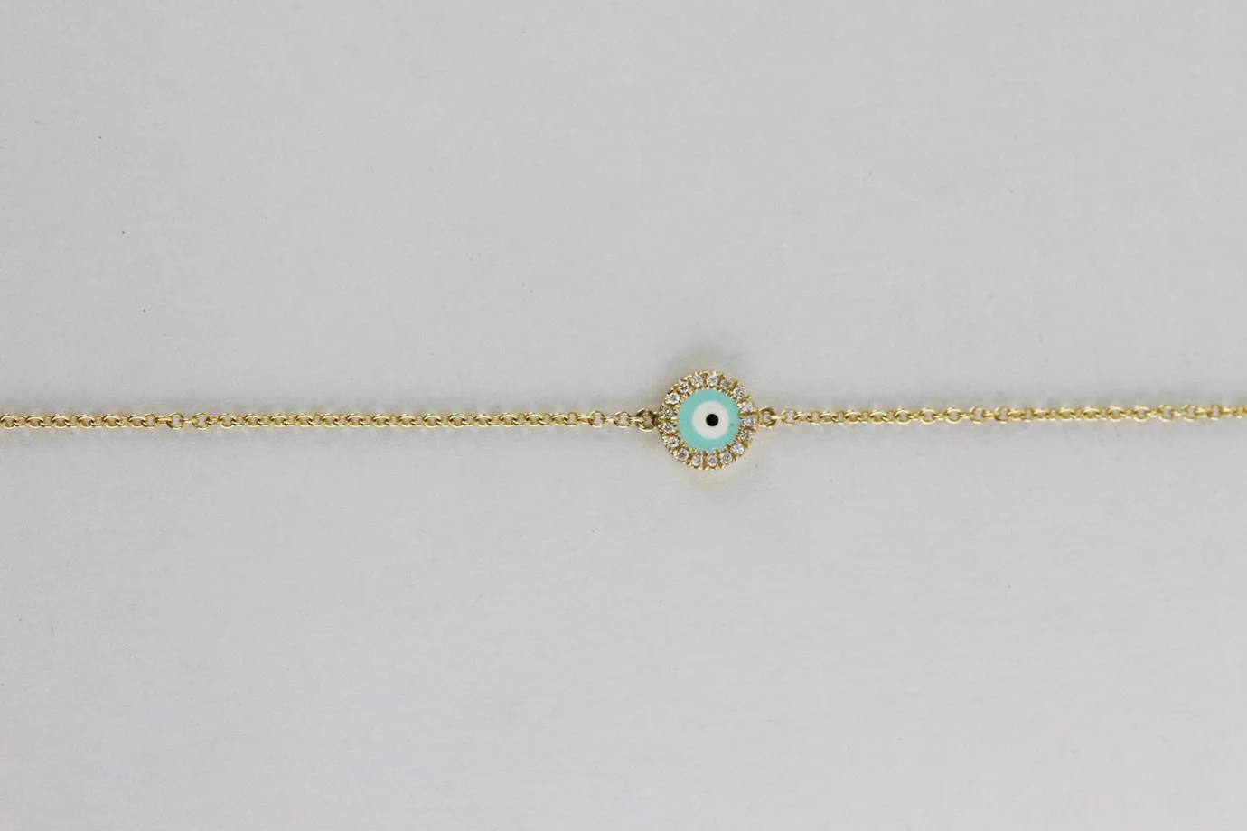 UNKNOWN BRAND EVIL EYE 14K YELLOW GOLD AND DIAMOND BRACELET - Image 3