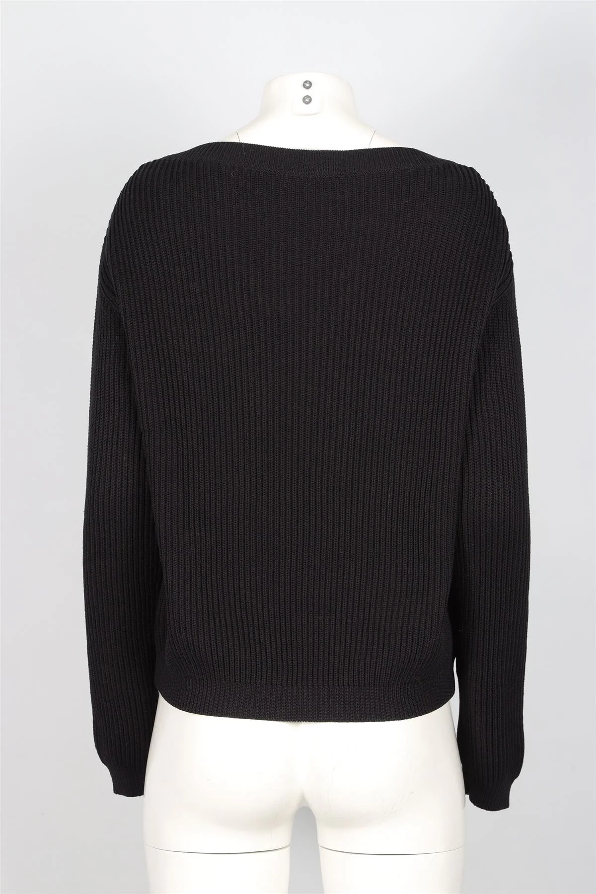 VALENTINO BLACK COTTON SWEATER SMALL - Image 4